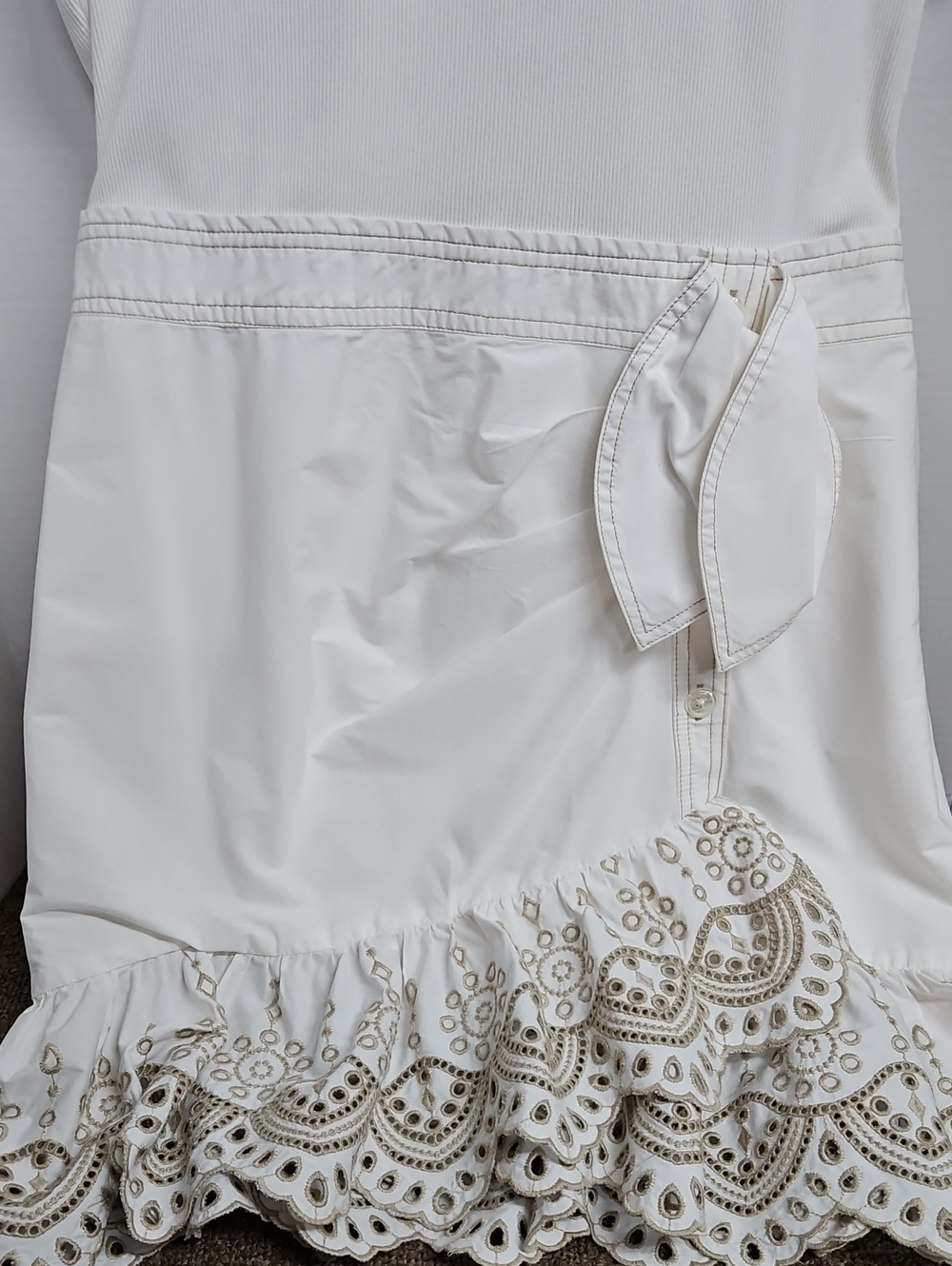 Veronica Beard Cream Gradie Dress Sz Large Womens - Picture 3 of 9